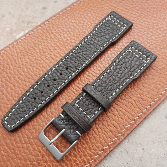 21mm Rios Typhoon Mocha Buffalo Leather Aviator Pilot Watch Strap