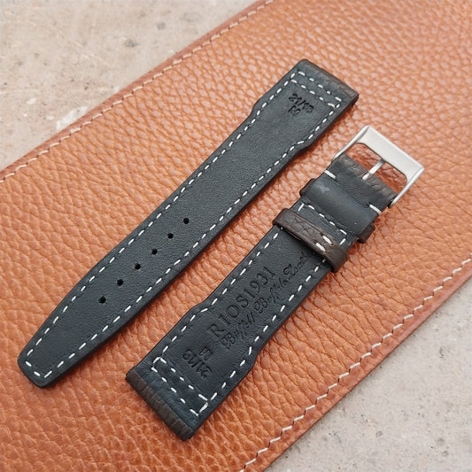 21mm Rios Typhoon Mocha Buffalo Leather Aviator Pilot Watch Strap
