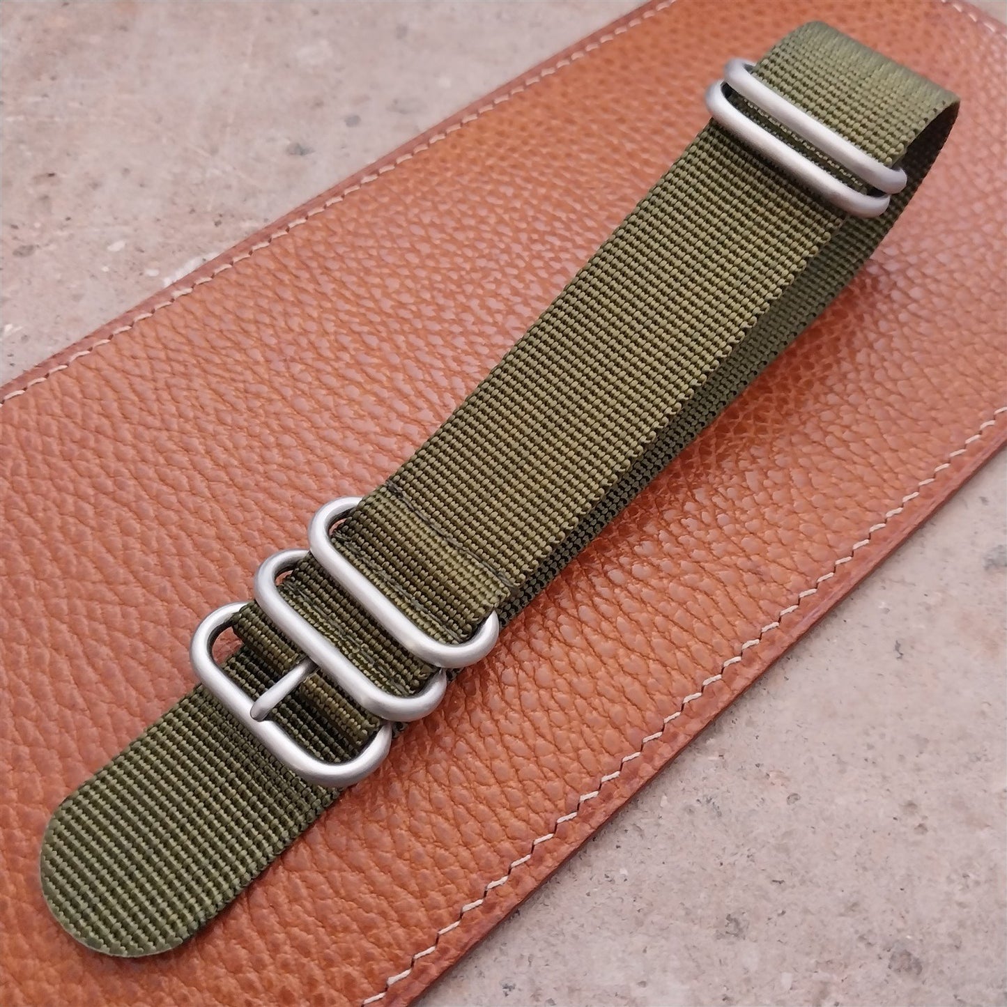 24mm OD Green Maratac 4 Ring Zulu Watch Strap