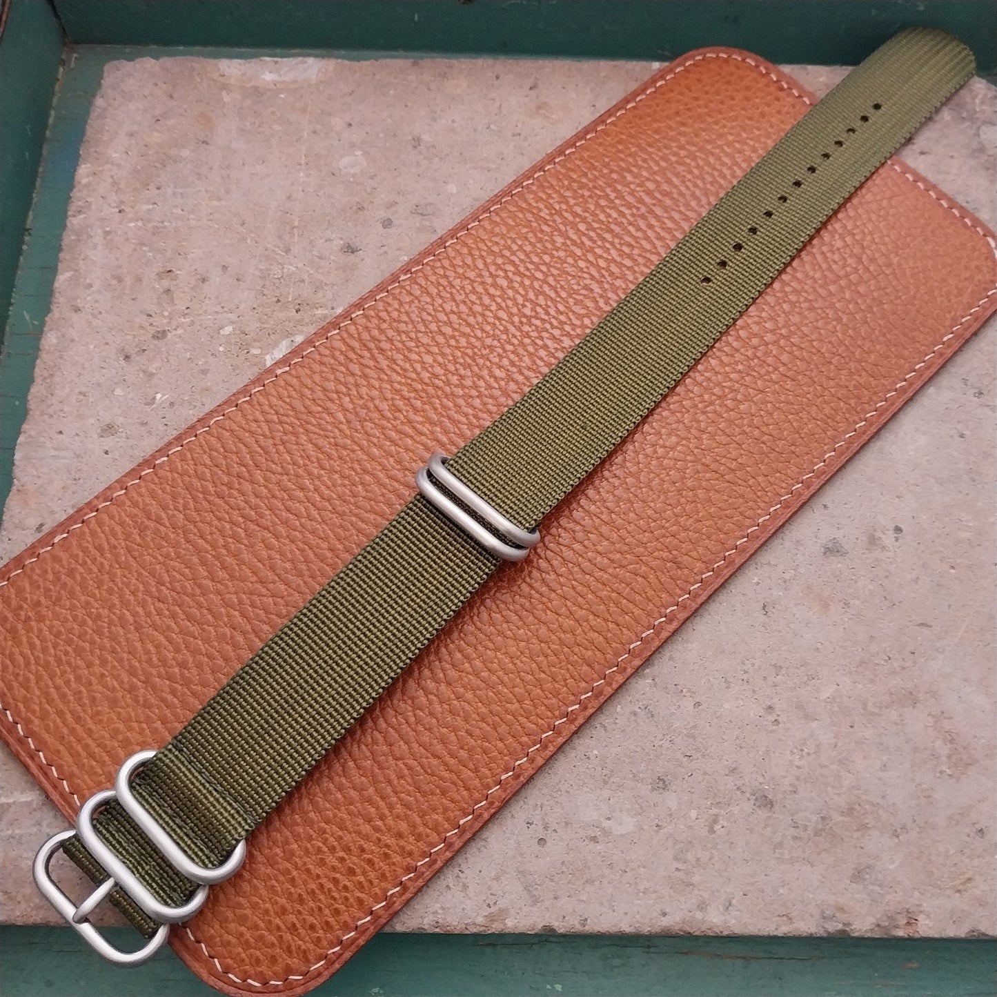 24mm OD Green Maratac 4 Ring Zulu Watch Strap