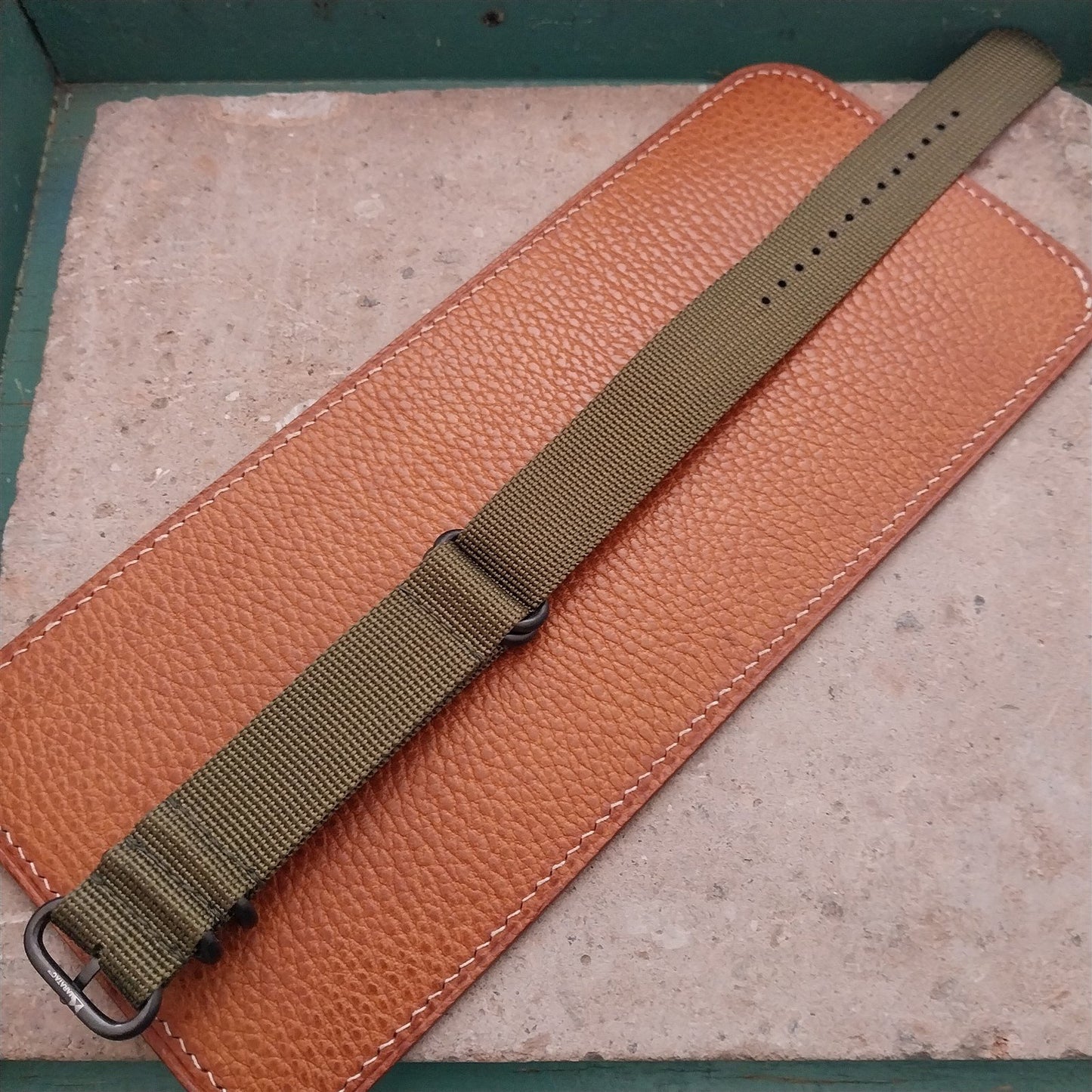 22mm OD Green Maratac 4 Ring Zulu Watch Strap & Black Buckle