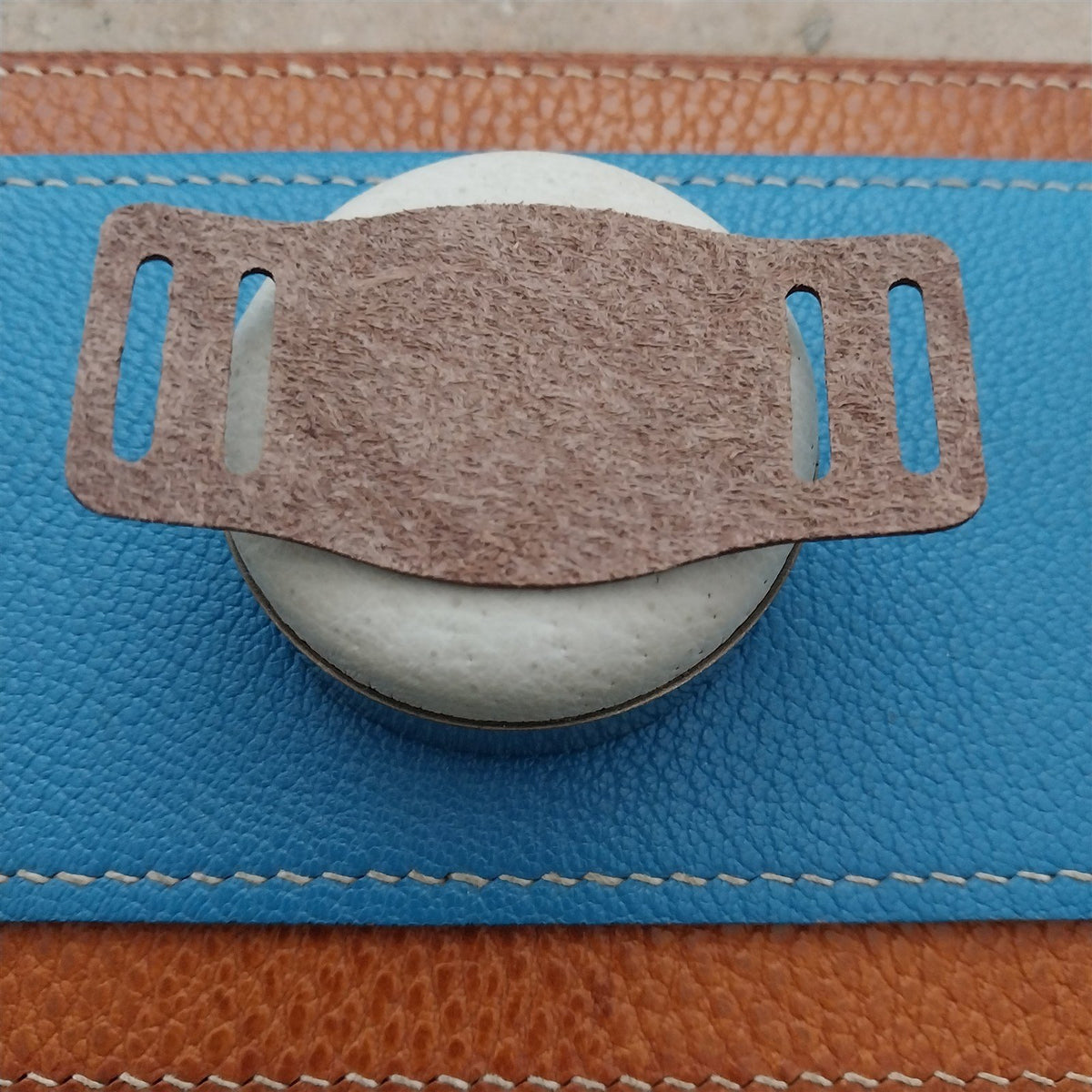 16mm Vintage Style Brown Bridle Leather Bund Pad