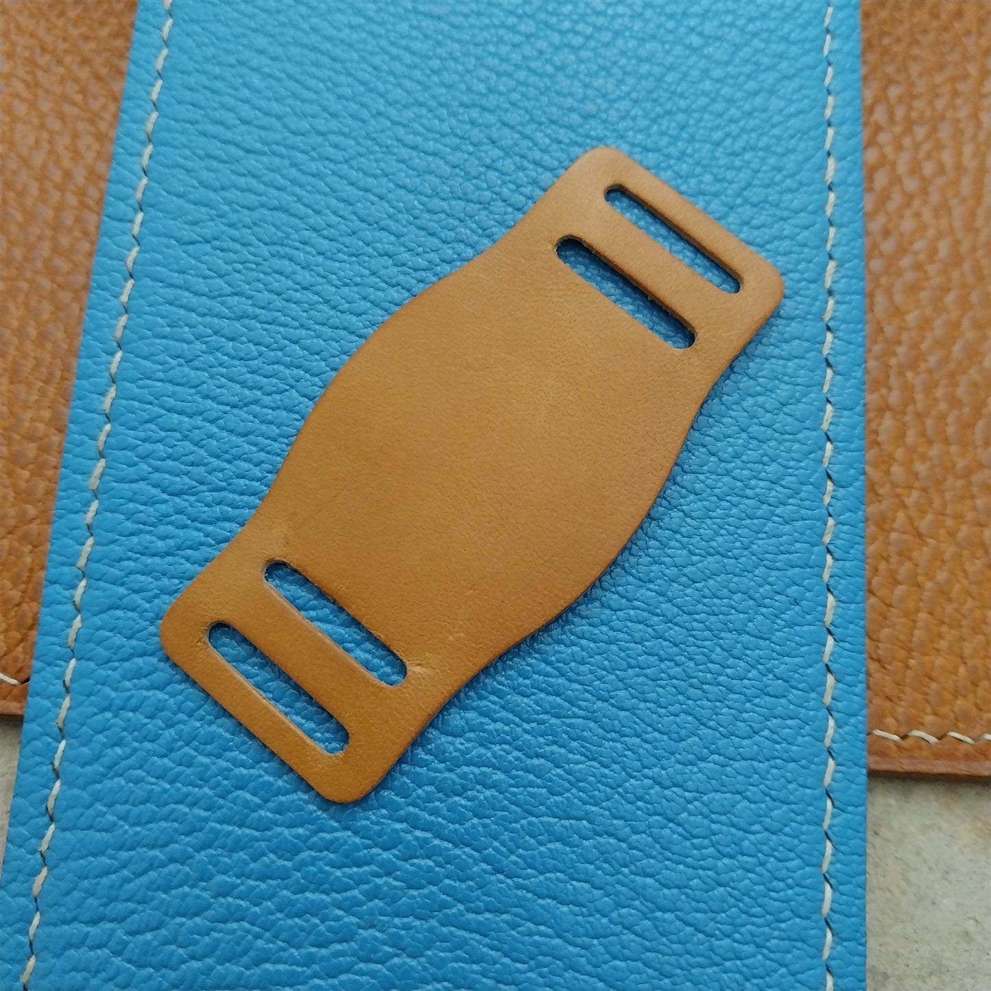 15mm 16mm Vintage Style Brown Saddle Leather Bund Pad