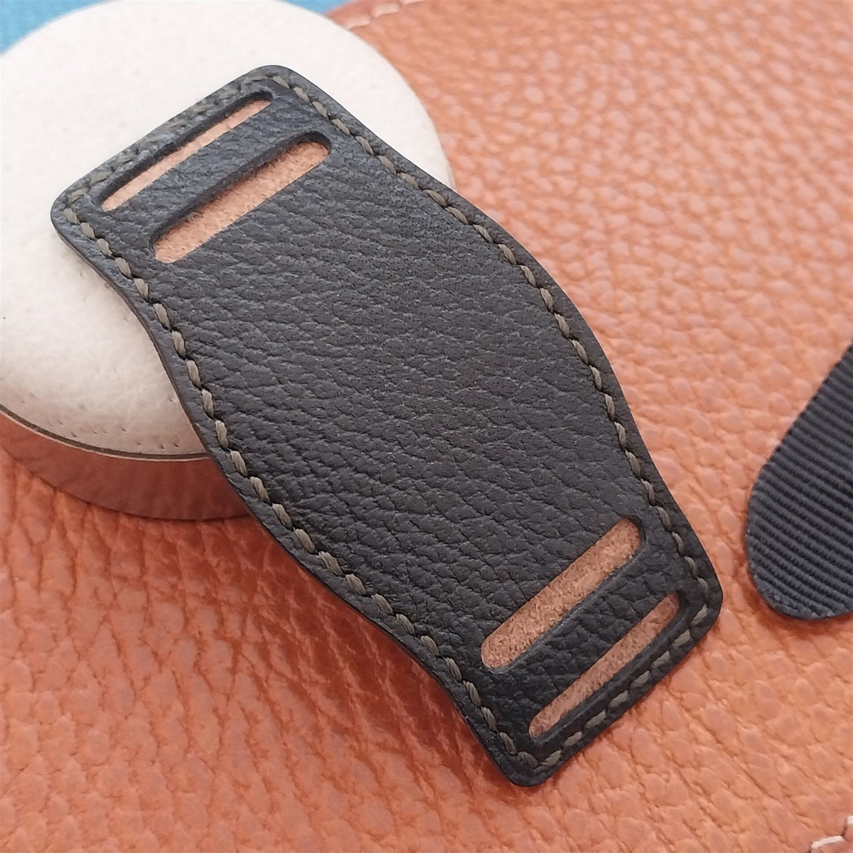 Vintage Style Leather Bund Pad & 16mm Maratac Nylon Watch Strap