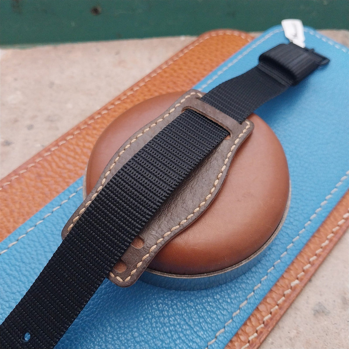 Vintage Style Pigskin Slip-Thru Pad & 16mm Maratac Nylon Watch Strap