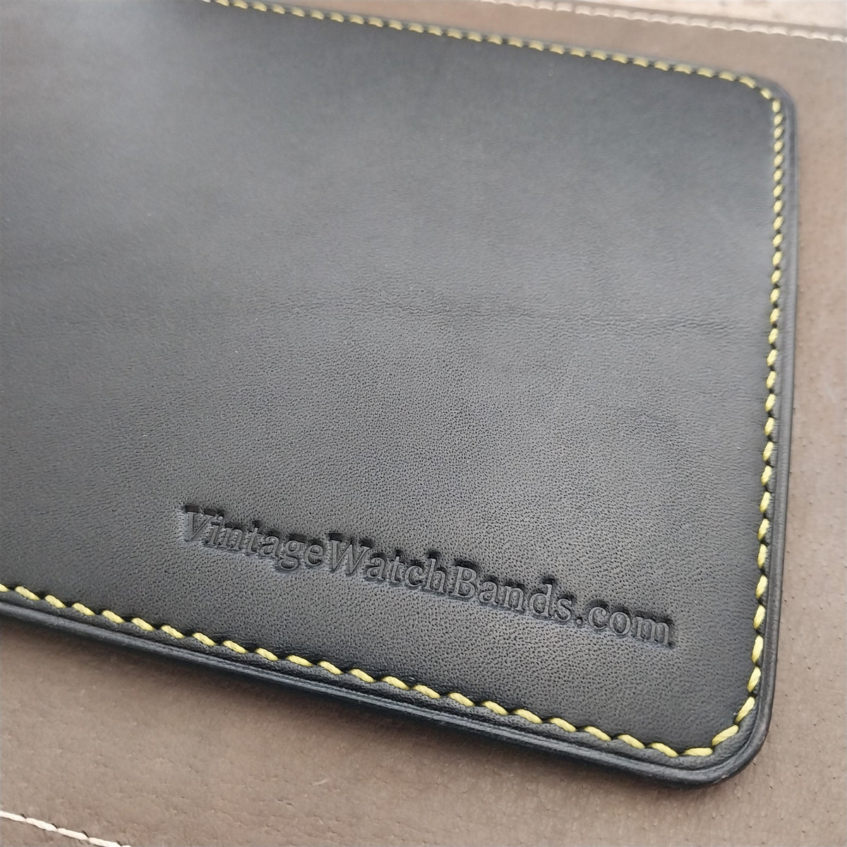 Handmade Black Bridle Leather Watch Strap Changing Pad