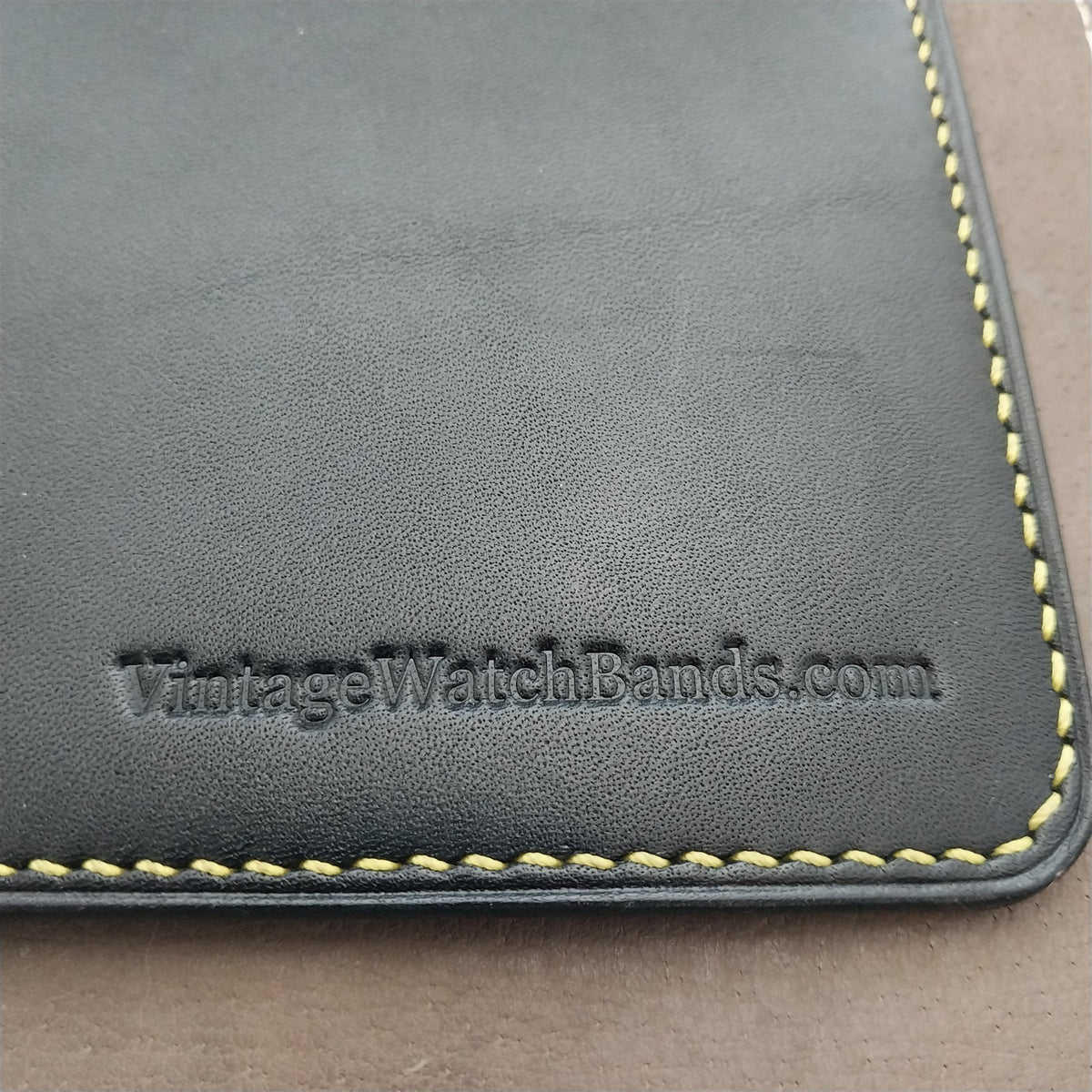 Handmade Black Bridle Leather Watch Strap Changing Pad