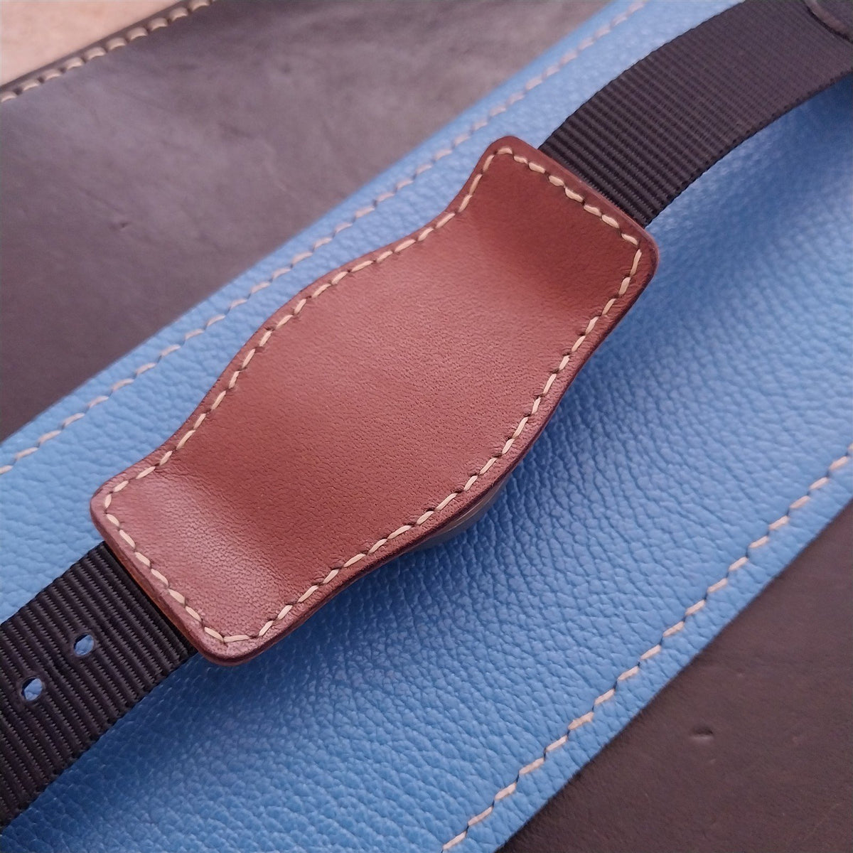 Vintage Style Leather Bund Pad & 16mm Maratac Nylon Watch Strap