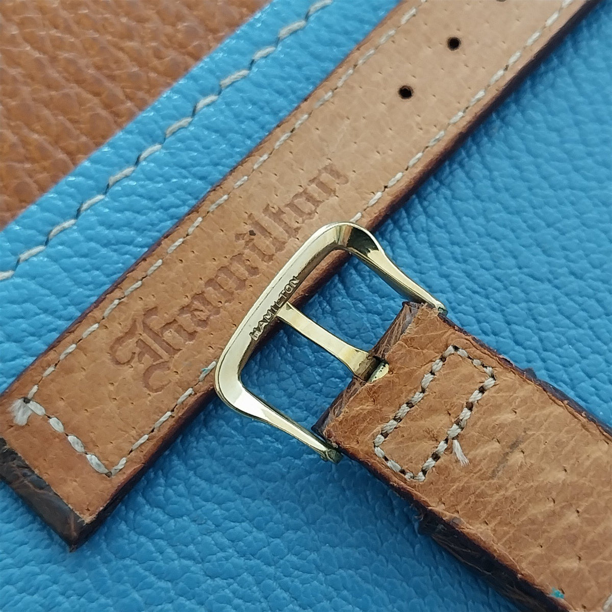 9/16" Hamilton Alligator Vintage Watch Strap & Gold Filled Logo Buckle