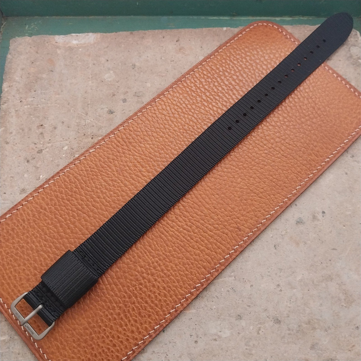 20mm Titanium Maratac Mil Series Black Nylon Single-Pass Watch Strap