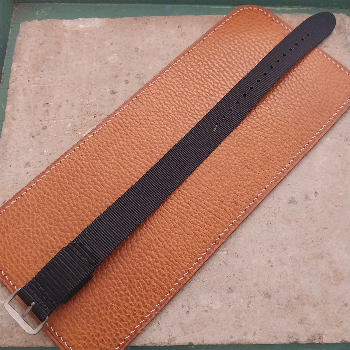 20mm Titanium Maratac Mil Series Black Nylon Single-Pass Watch Strap