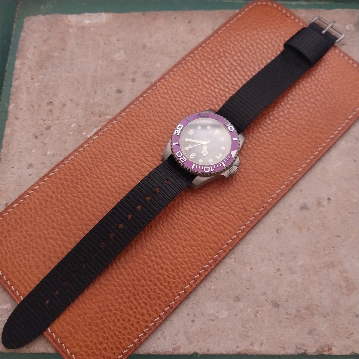 20mm Titanium Maratac Mil Series Black Nylon Single-Pass Watch Strap