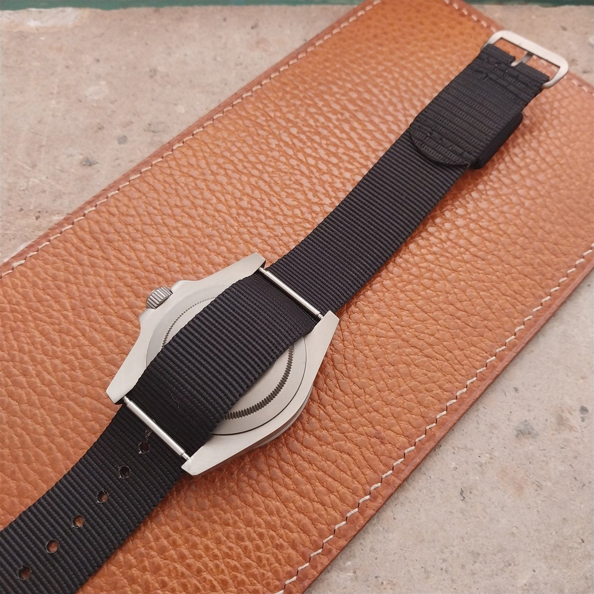 20mm Titanium Maratac Mil Series Black Nylon Single-Pass Watch Strap