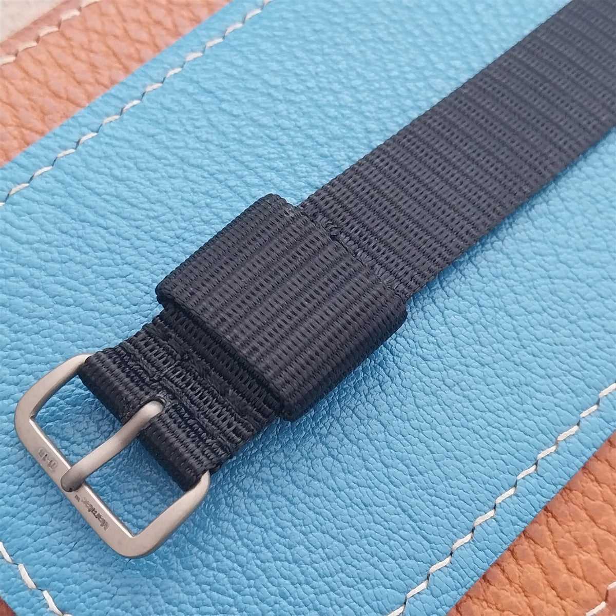 18mm Titanium Maratac Mil Series Black Nylon Single-Pass Watch Strap