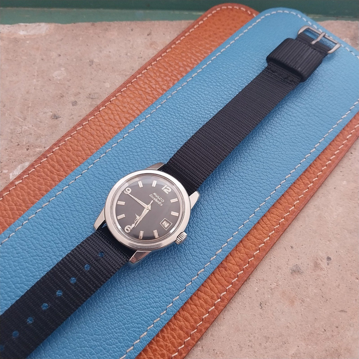 18mm Titanium Maratac Mil Series Black Nylon Single-Pass Watch Strap