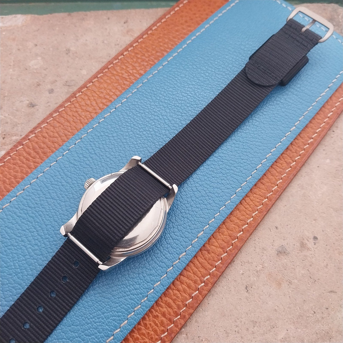 18mm Titanium Maratac Mil Series Black Nylon Single-Pass Watch Strap