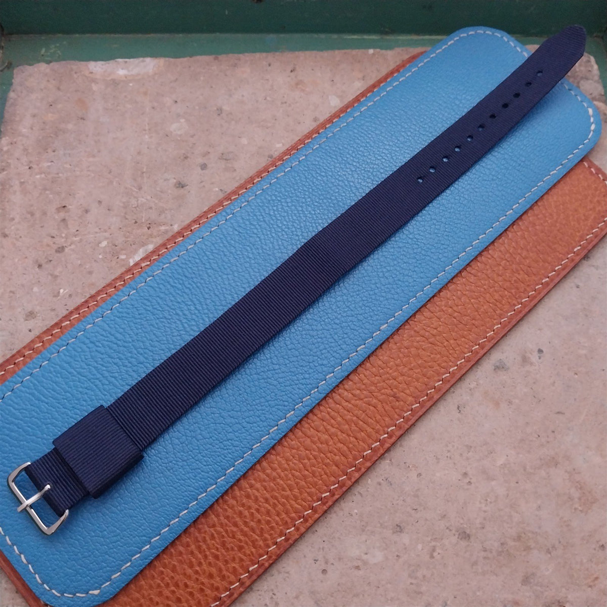 18mm RAF Style Blue Nylon Single-Pass Field Watch Strap