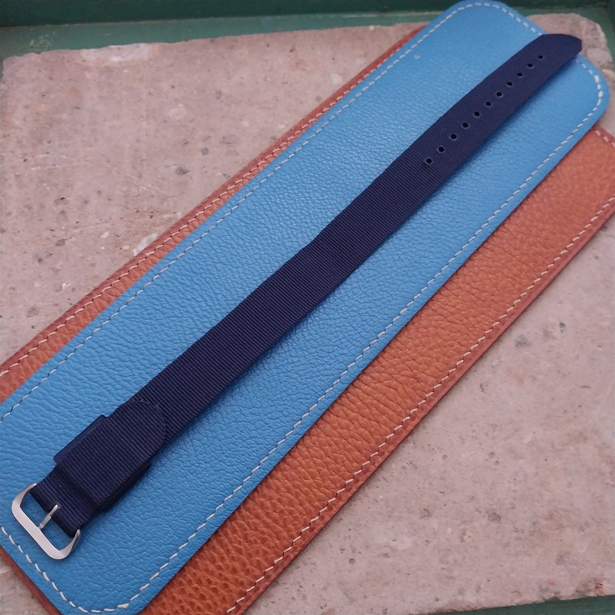 18mm RAF Style Blue Nylon Single-Pass Field Watch Strap