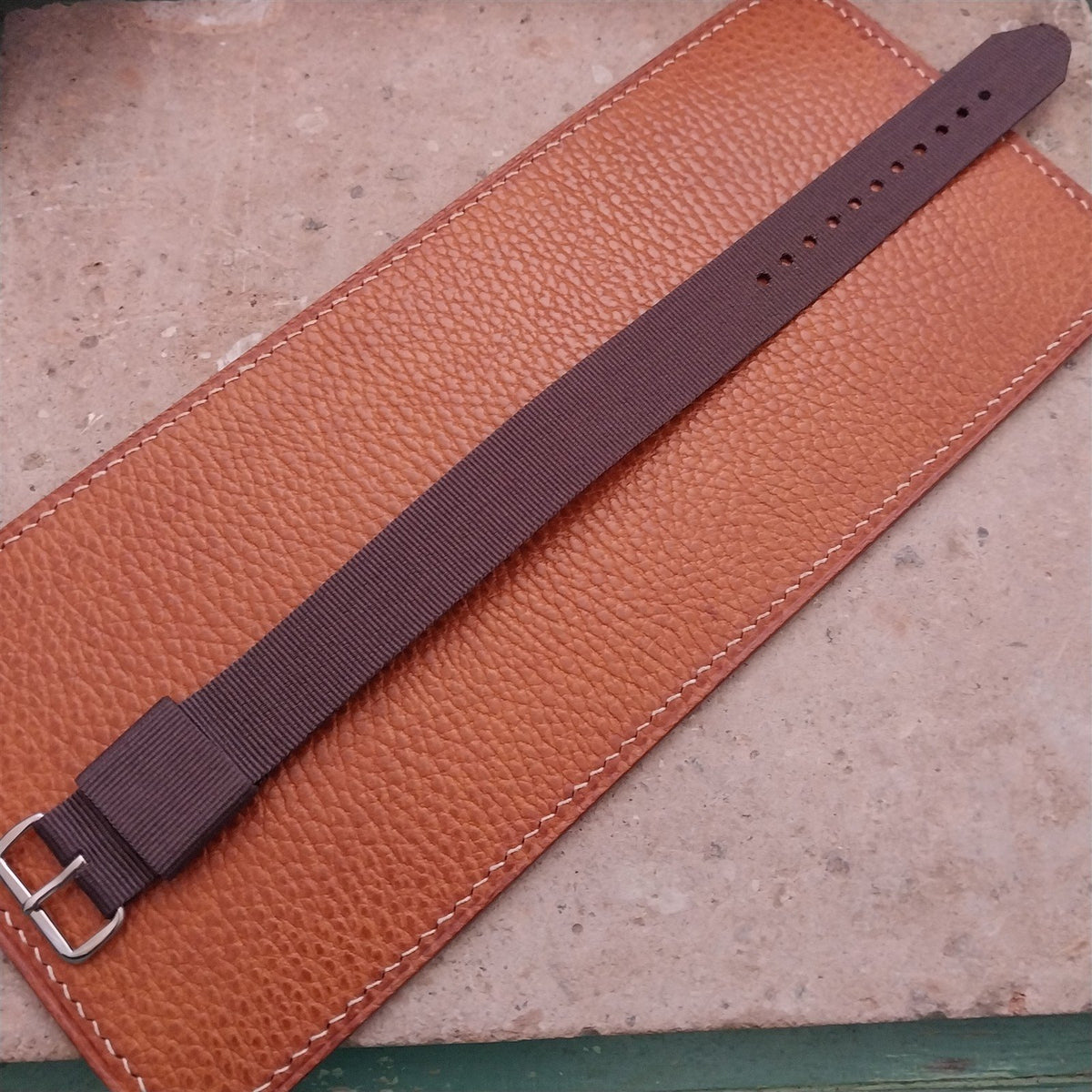 20mm RAF Style Brown Nylon Single-Pass Field Watch Strap