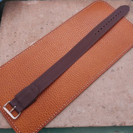 20mm RAF Style Brown Nylon Single-Pass Field Watch Strap