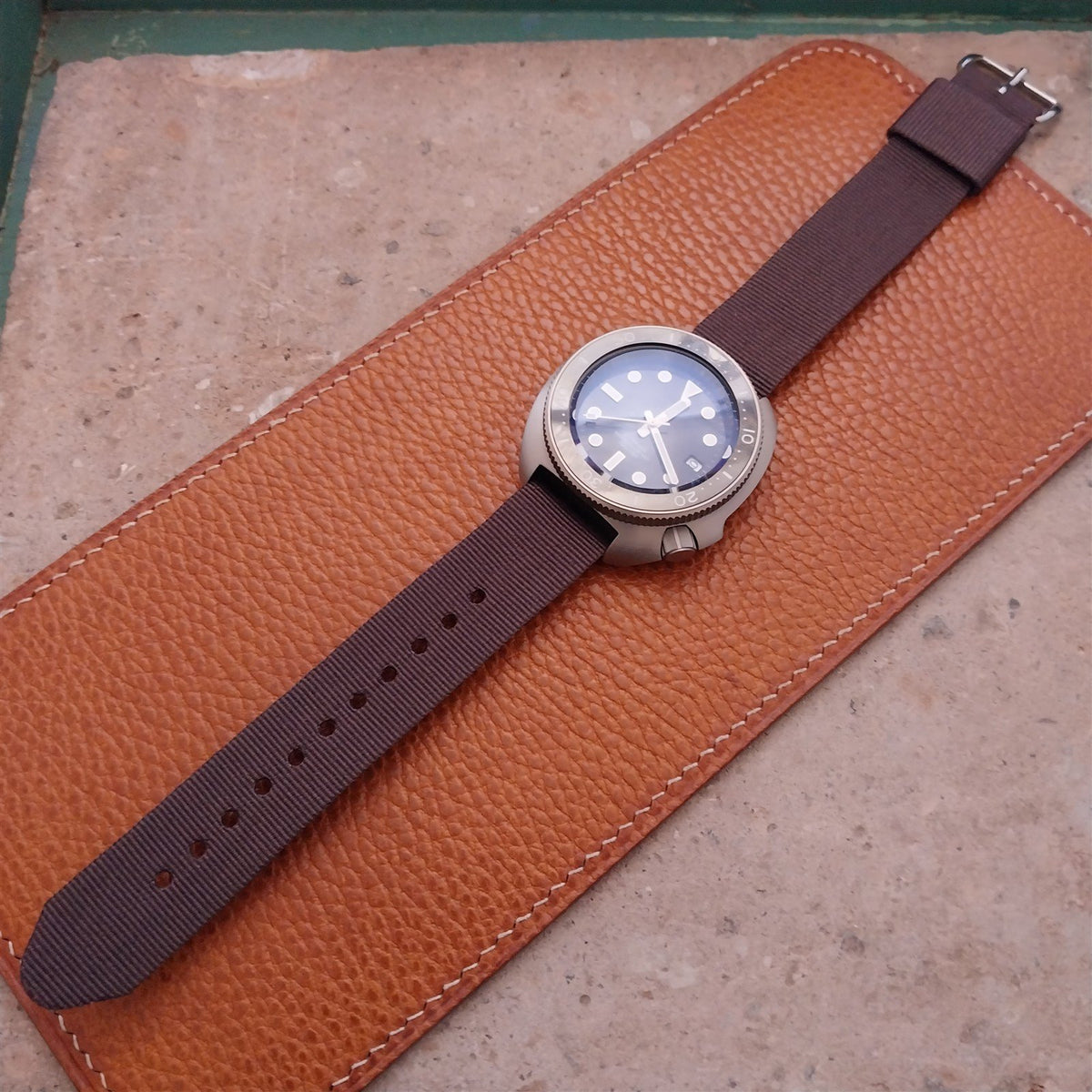 20mm RAF Style Brown Nylon Single-Pass Field Watch Strap