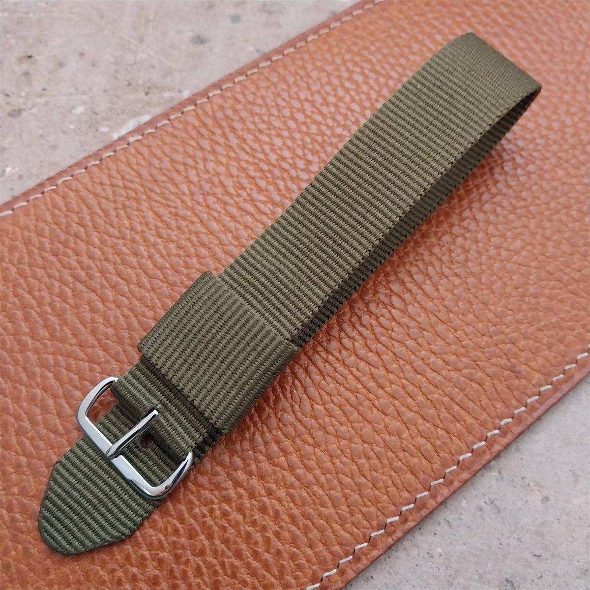 20mm RAF Style OD Green Nylon Single-Pass Field Watch Strap