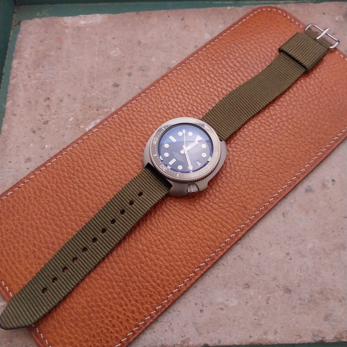 20mm RAF Style OD Green Nylon Single-Pass Field Watch Strap
