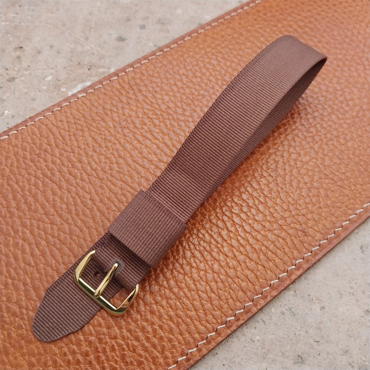 16mm RAF Style Brown Nylon Single-Pass Field Watch Strap