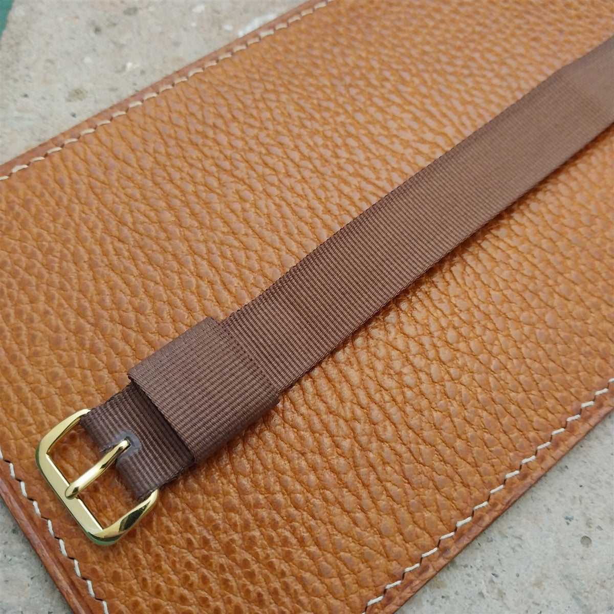 16mm RAF Style Brown Nylon Single-Pass Field Watch Strap