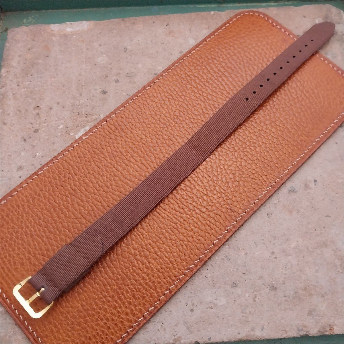 16mm RAF Style Brown Nylon Single-Pass Field Watch Strap