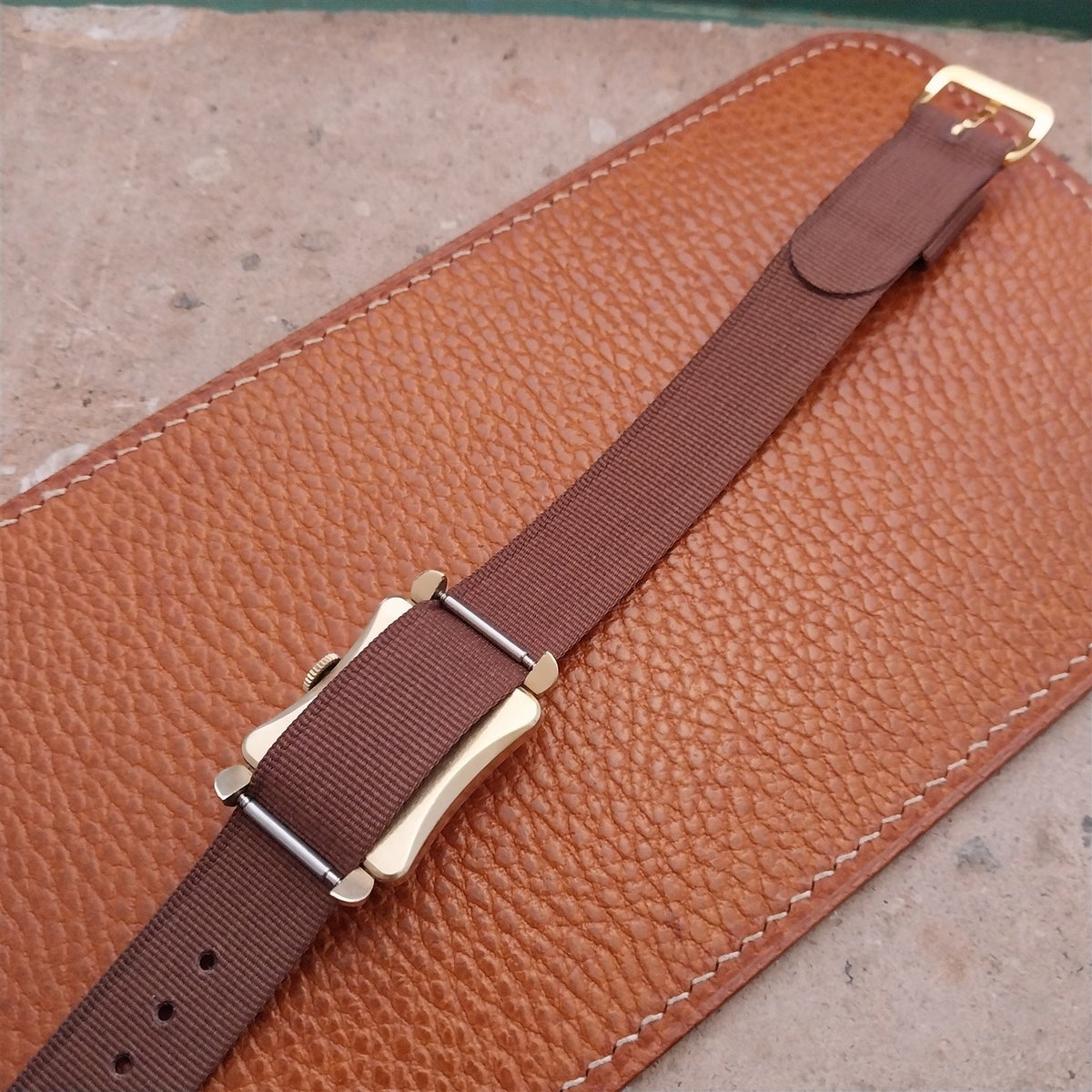 16mm RAF Style Brown Nylon Single-Pass Field Watch Strap