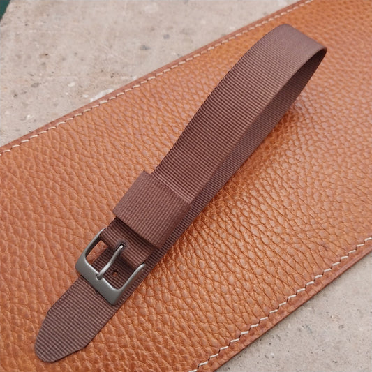 16mm RAF Style Brown Nylon Single-Pass Field Watch Strap