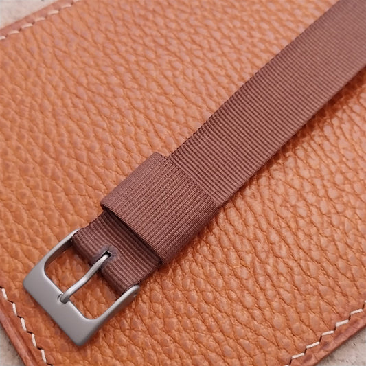 16mm RAF Style Brown Nylon Single-Pass Field Watch Strap
