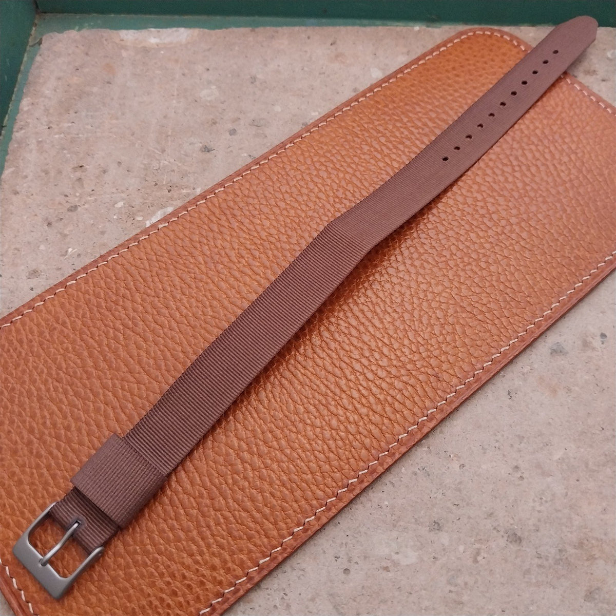 16mm RAF Style Brown Nylon Single-Pass Field Watch Strap
