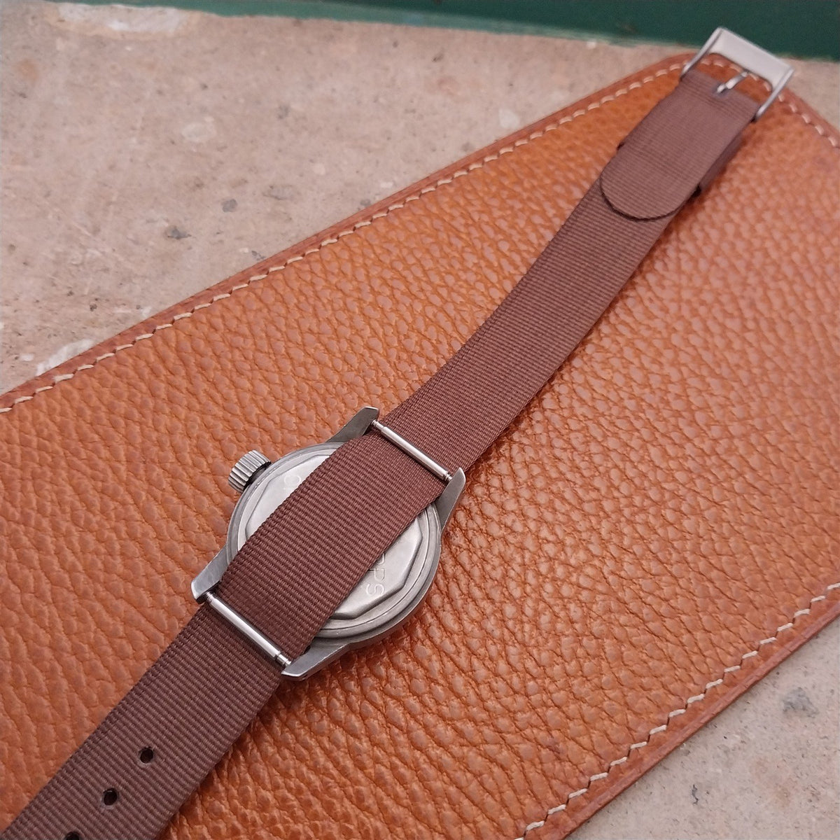 16mm RAF Style Brown Nylon Single-Pass Field Watch Strap