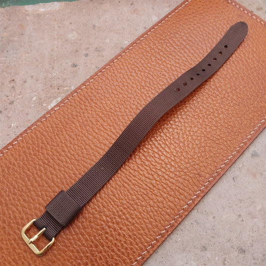 14mm RAF Style Brown Nylon Single-Pass Field Watch Strap