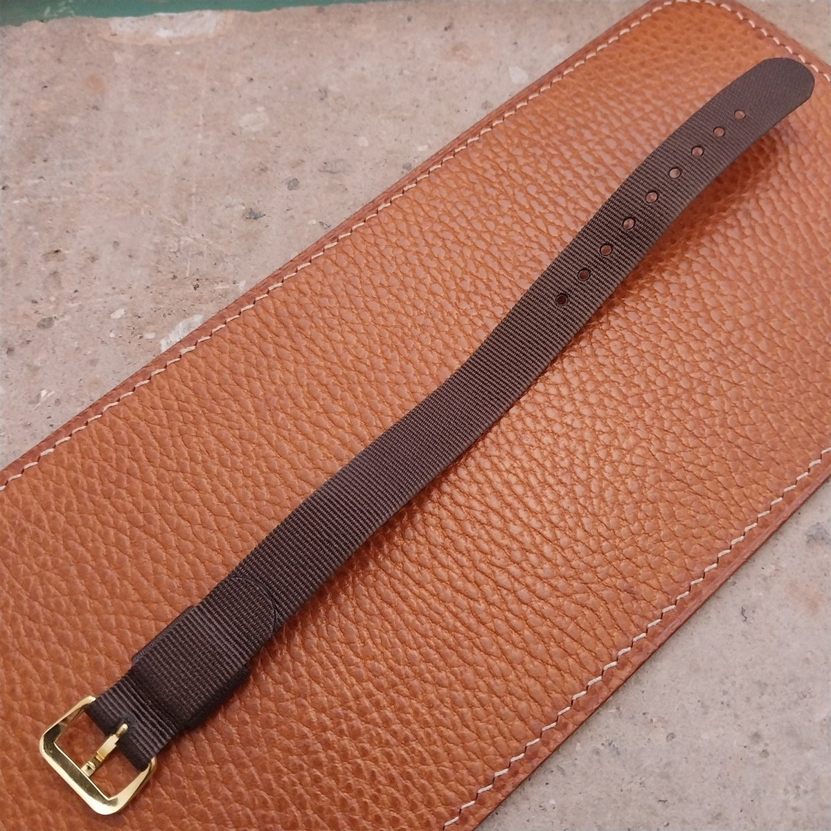 14mm RAF Style Brown Nylon Single-Pass Field Watch Strap