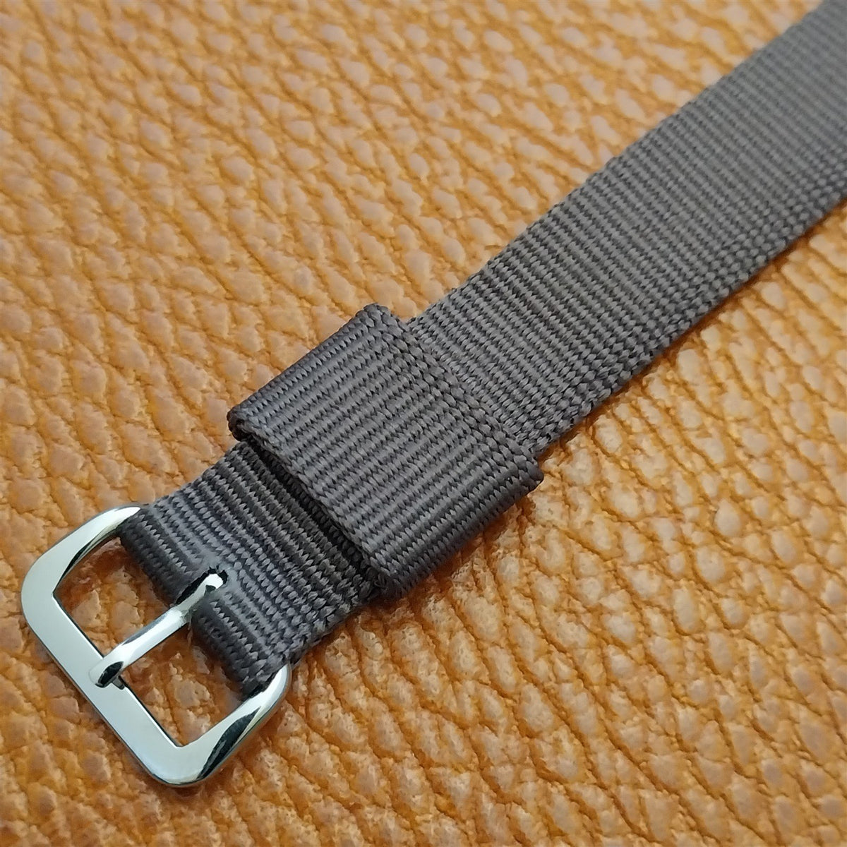 14mm RAF Style Brown Nylon Single-Pass Field Watch Strap