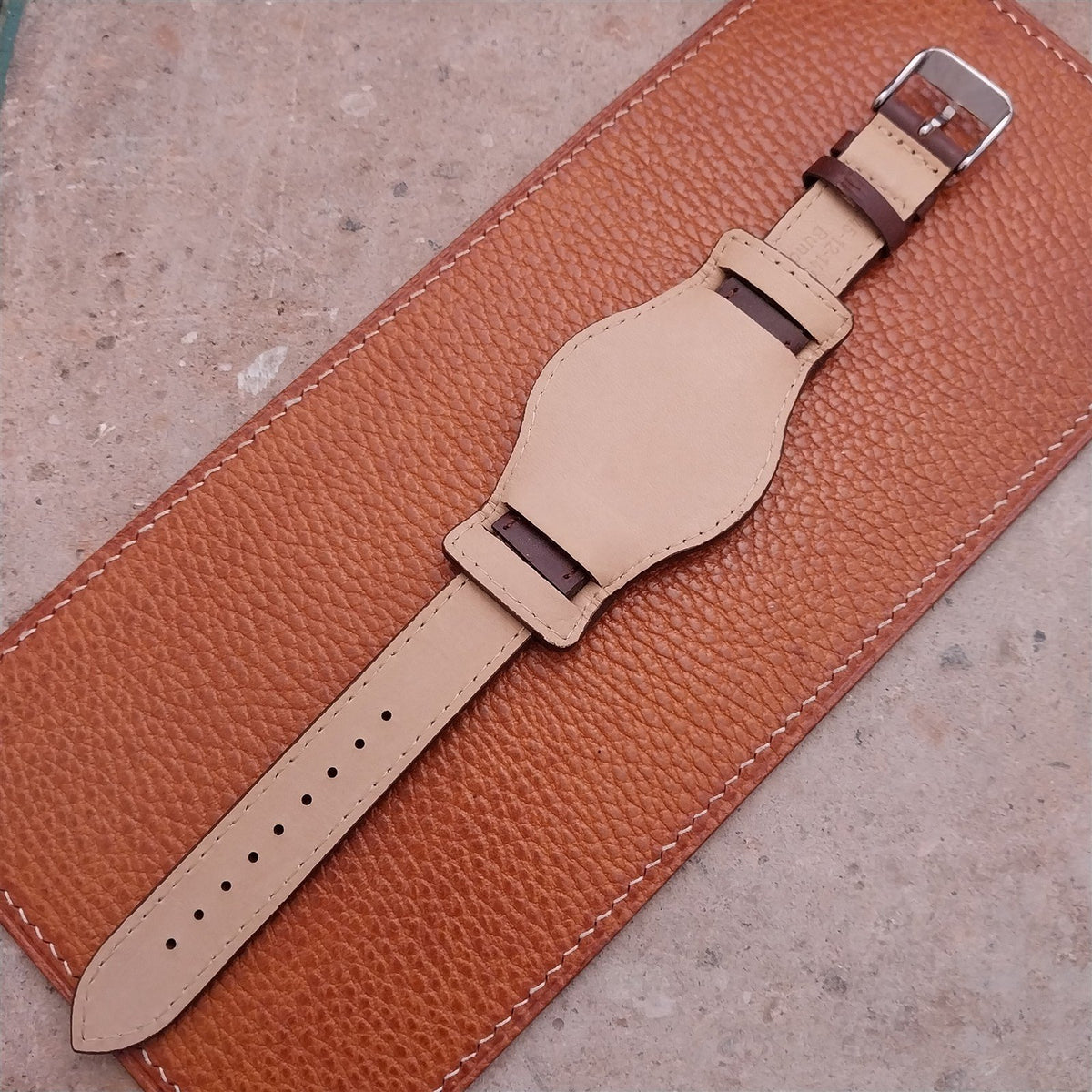 18mm Brown Leather Bund Aviator Pilot Watch Strap