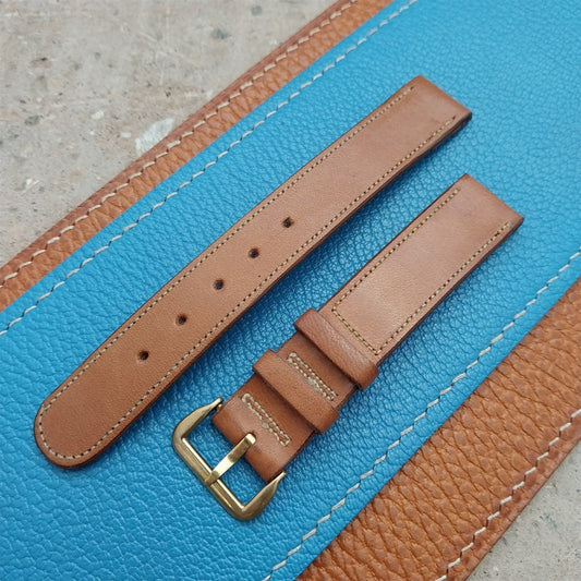 5/8" 1940s Rolled Edge Saddle Leather Vintage Watch Strap