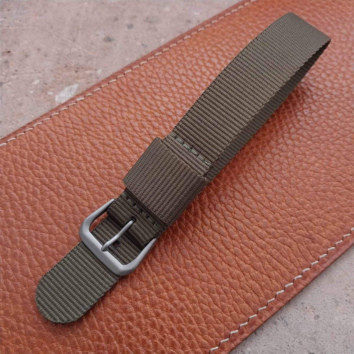 18mm RAF Style OD Green Nylon Single-Pass Field Watch Strap