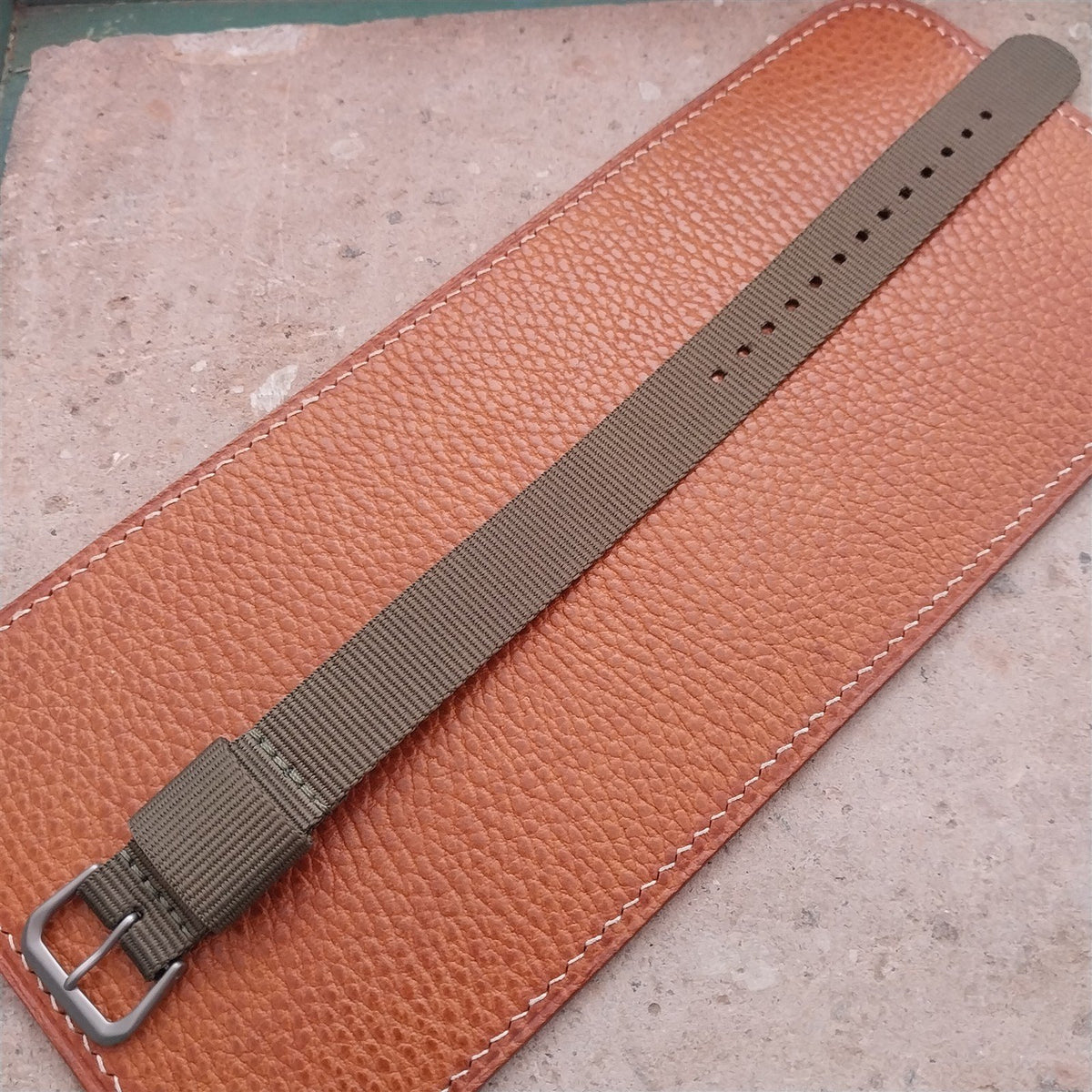 18mm RAF Style OD Green Nylon Single-Pass Field Watch Strap
