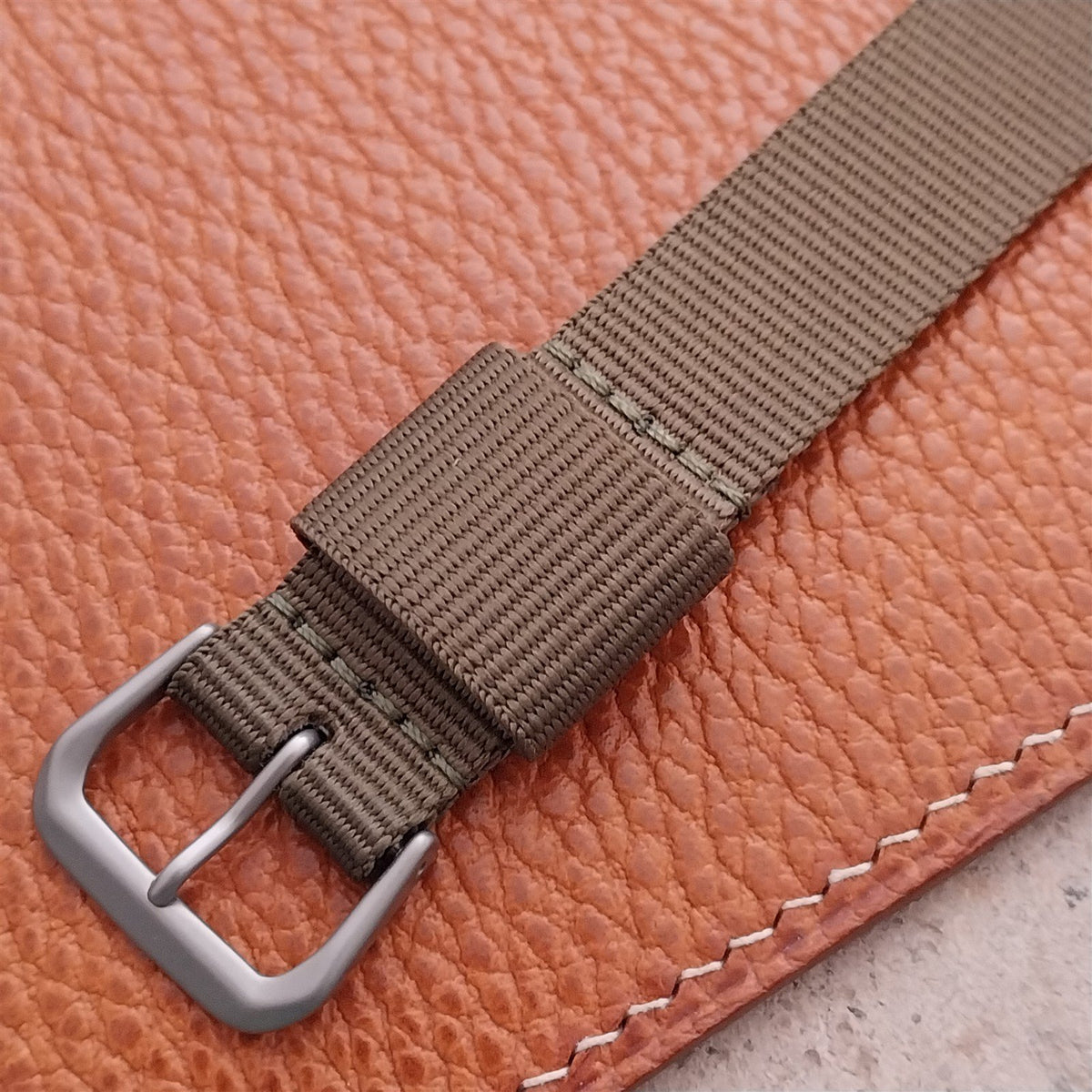 18mm RAF Style OD Green Nylon Single-Pass Field Watch Strap