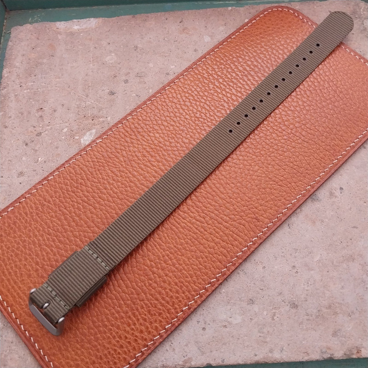 18mm RAF Style OD Green Nylon Single-Pass Field Watch Strap