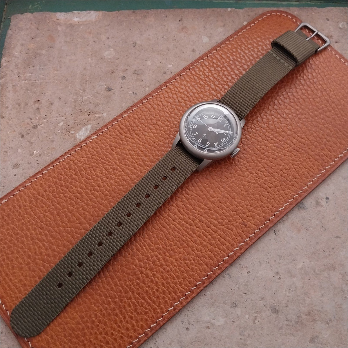 18mm RAF Style OD Green Nylon Single-Pass Field Watch Strap