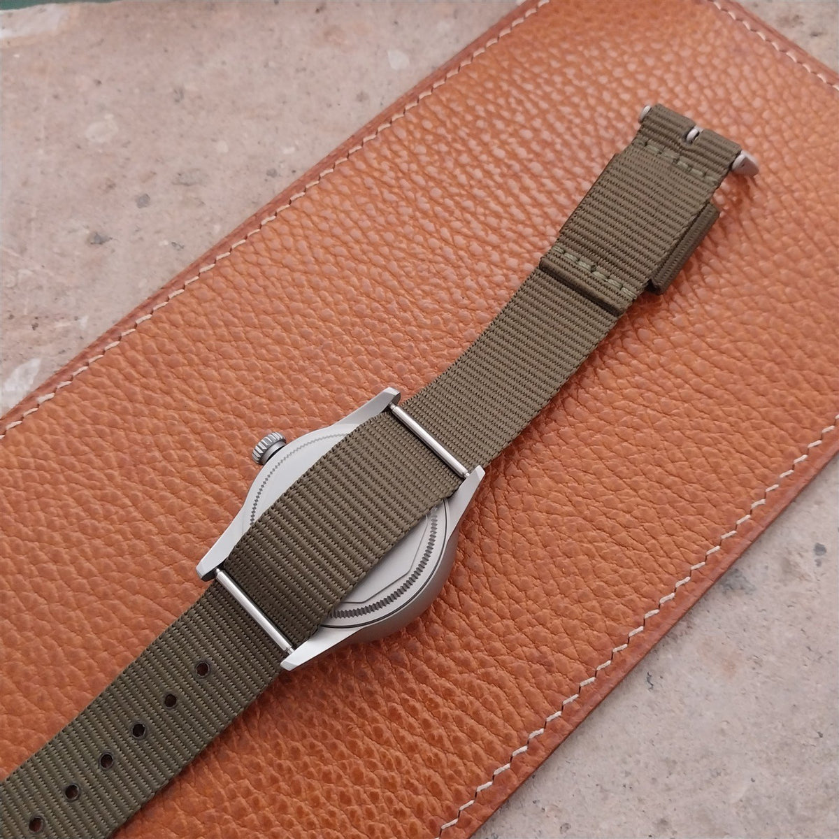18mm RAF Style OD Green Nylon Single-Pass Field Watch Strap