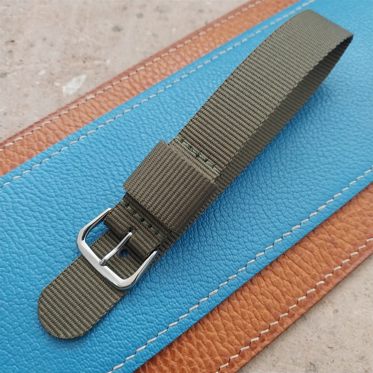 18mm RAF Style OD Green Nylon Single-Pass Field Watch Strap