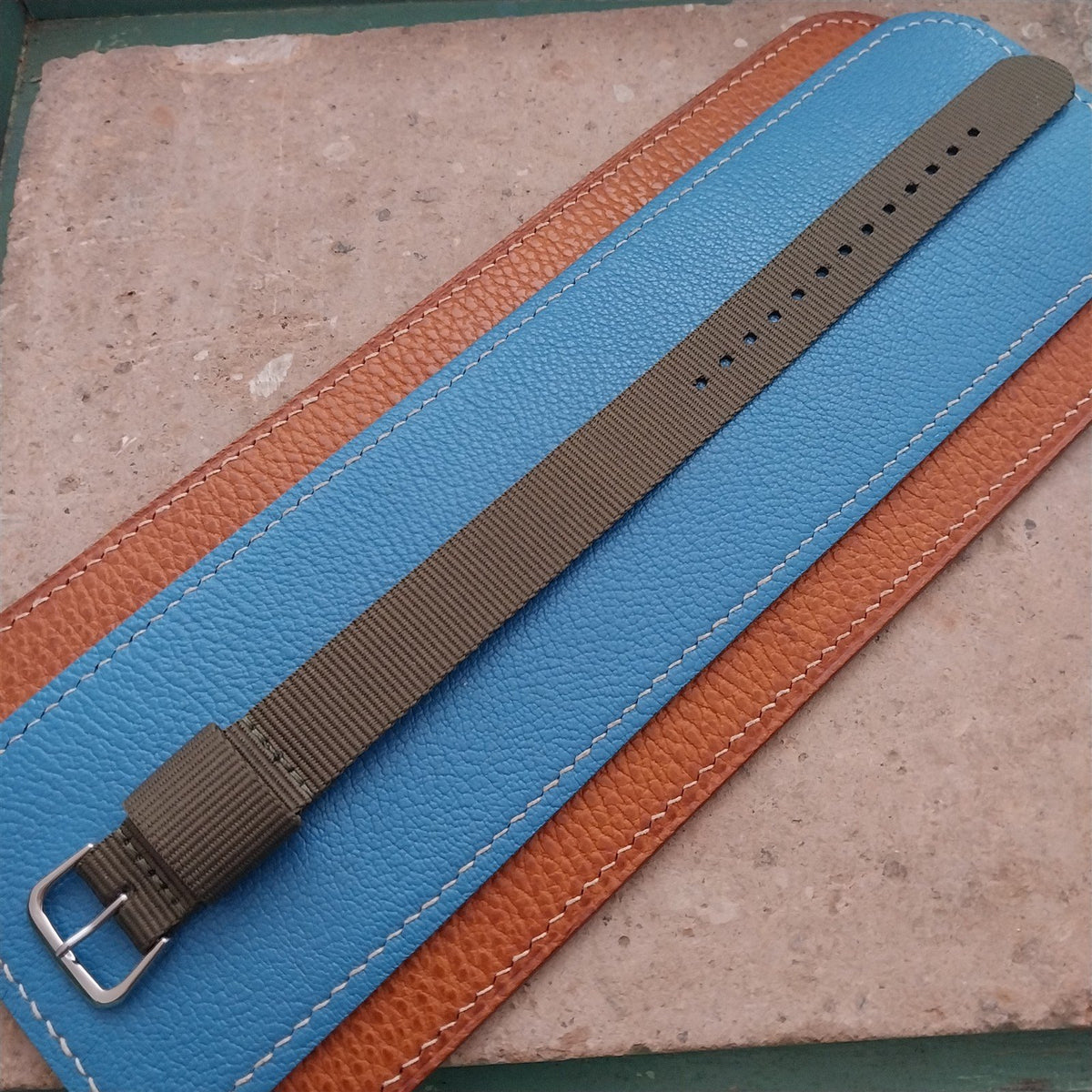 18mm RAF Style OD Green Nylon Single-Pass Field Watch Strap