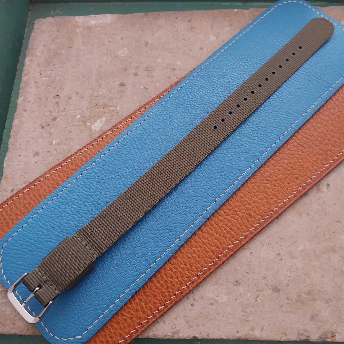 18mm RAF Style OD Green Nylon Single-Pass Field Watch Strap