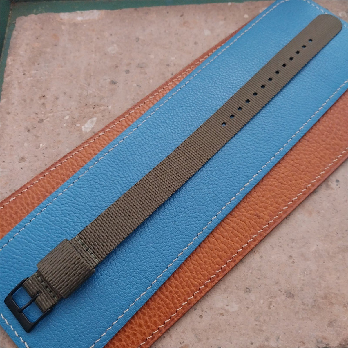 18mm RAF Style OD Green Nylon Single-Pass Field Watch Strap
